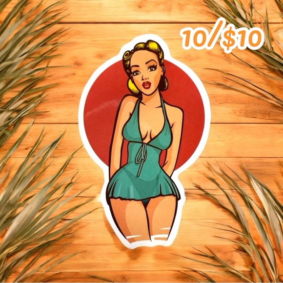 10 / $10 Retro Pin-Up Girl Sticker - Pinup / Vintage Style - Picture 1 of 2